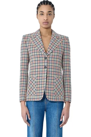 Chloé Femme, Vestes, Multicolore, Taille: 38 FR Blazer en Laine à Carreaux