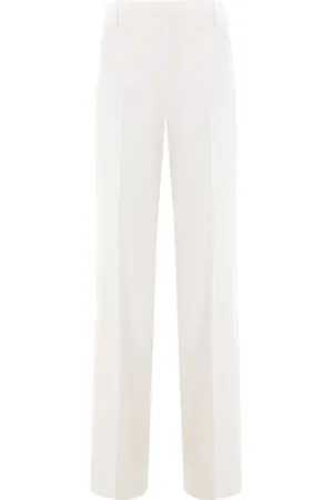 ERMANNO SCERVINO Femme, Pantalons, Blanc, Taille: 36 FR Pantalon à Poches Latérales et Pli Marqué