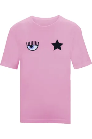 Chiara Ferragni Femme, Tops, Rose, Taille: 40 FR T-shirt brodé à manches courtes