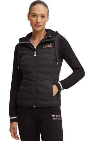 EA7 Femme, Vestes, Noir, Taille: 36 FR Veste matelassée zippée