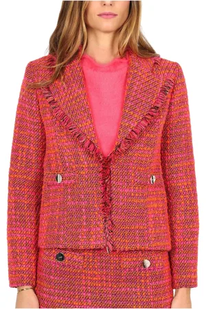 Liu Jo Femme, Vestes, Rouge, Taille: 40 FR Blazer Court en Bouclé