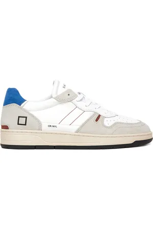 D.A.T.E. Homme, Chaussures, Blanc, Taille: 40 EU Baskets en cuir avec détails en daim
