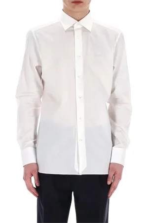 Ermenegildo Zegna Homme, Chemises, Blanc, Taille: 2XL Chemise Blanche en Coton Diagonale Trofeo