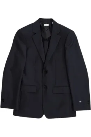 Burberry Homme, Vestes, Noir, Taille: XL Veste de costume en laine bleu marine