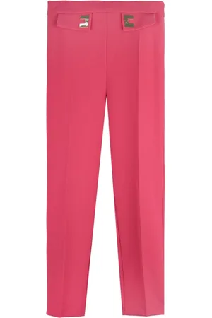 Elisabetta Franchi Femme, Pantalons, Rose, Taille: 42 FR Pantalon Fuselé avec Fermeture Éclair Dorée