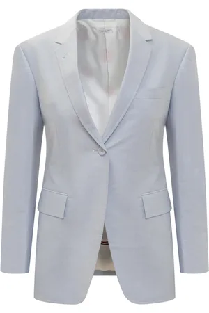 Thom Browne Femme, Vestes, Bleu, Taille: 36 FR Blazer élégant à col en V avec poches