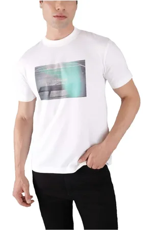 Calvin Klein Homme, Tops, Blanc, Taille: L T-shirt Terrain de Basketball