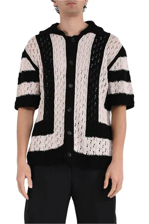 LANEUS Homme, Pulls, Multicolore, Taille: M Polo rayé en coton jacquard