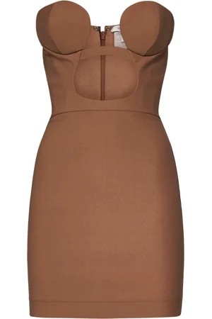 Nensi Dojaka Femme, Robes, Brun, Taille: 36 FR Robe Marron Design Élégant Tissu Léger