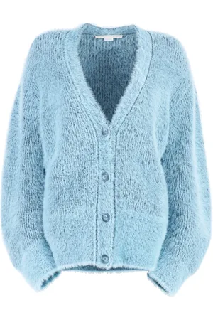 Stella McCartney Femme, Pulls, Bleu, Taille: 38 FR Cardigan en maille mélangée de laine