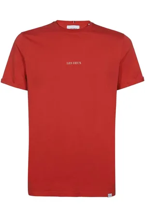 Les Deux Homme, Tops, Rouge, Taille: S T-shirt ras du cou en coton