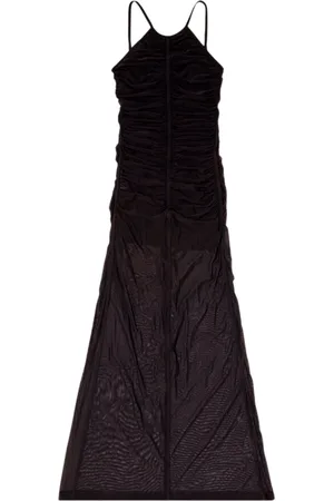 Diesel Femme, Robes, Noir, Taille: 34 FR Robe Longue Superposée Silhouette