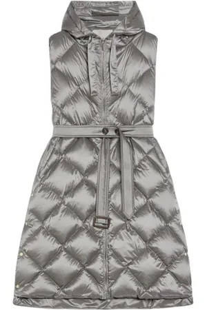 Max Mara Femme, Vestes, Gris, Taille: 38 FR Veste matelassée à capuche et ceinture