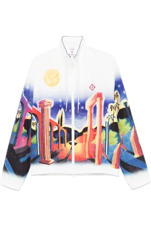 Casablanca Homme, Vestes, Multicolore, Taille: L Veste Zippée Blanche