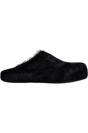 Marni Homme, Chaussures, Noir, Taille: 41 EU Sabot Fussbett en Cuir de Veau à Poils Longs