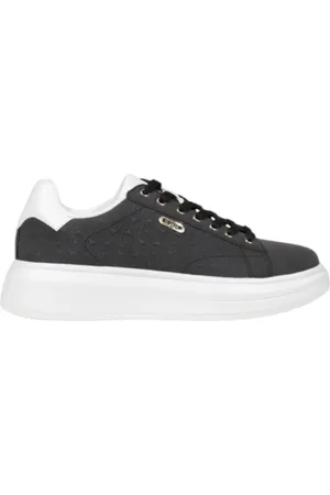 Liu Jo Femme, Chaussures, Noir, Taille: 37 EU Baskets Noires à Lacets avec Semelle en Caoutchouc