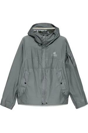 C.P. Company Homme, Sport, Gris, Taille: M Veste à Capuche Grise avec Fermeture Éclair