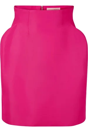 Nina Ricci Femme, Jupes, Rose, Taille: 44 FR Mini-jupe taille haute en taffetas