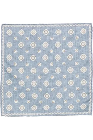 Brunello Cucinelli Homme, Accessoires, Bleu, Taille: ONE Size Élégant Mouchoir de Poche en Soie