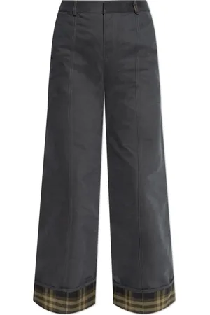 Burberry Femme, Pantalons, Gris, Taille: 34 FR Pantalon à jambes larges