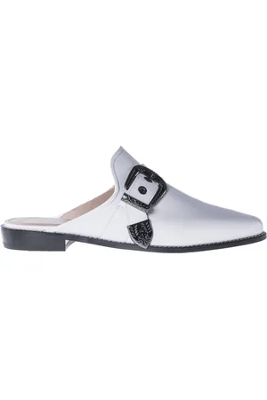 Stuart Weitzman Femme, Chaussures, Blanc, Taille: 36 EU Mules en cuir blanc