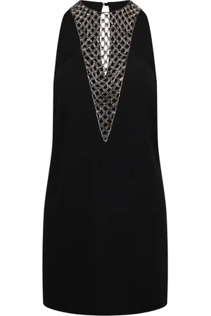 The Attico Femme, Robes, Noir, Taille: 36 FR Mini-robe en maille strassée