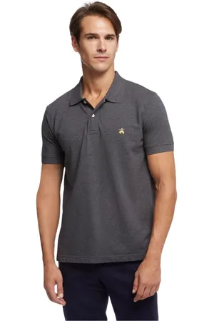 Brooks Brothers Homme, Tops, Gris, Taille: XL Polo Piqué Coupe Slim à Manches Courtes