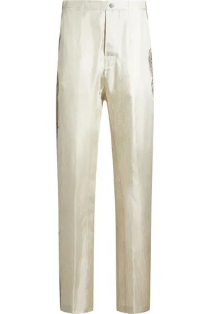 Etro Homme, Pantalons, , Taille: S Pantalon Jacquard en Soie Ivoire