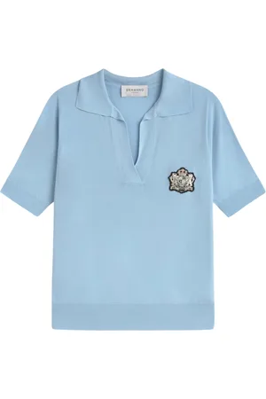 ERMANNO SCERVINO Femme, Pulls, Bleu, Taille: 38 FR Pull classique à col en V