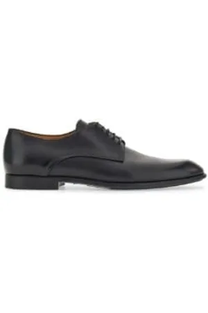 Salvatore Ferragamo Homme, Chaussures, Noir, Taille: 40 1/2 EU Chaussures Derby en Cuir à Lacets