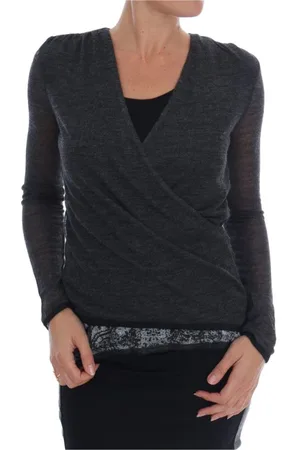 ERMANNO SCERVINO Femme, Blouses et Chemises, Gris, Taille: 40 FR Chemisier en dentelle à manches longues gris