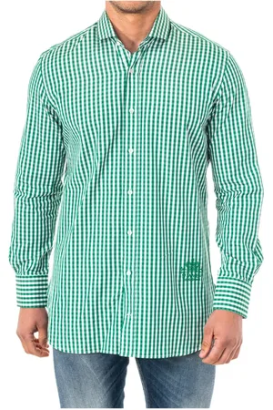 La Martina Homme, Chemises, Vert, Taille: S Chemise à Manches Longues à Carreaux