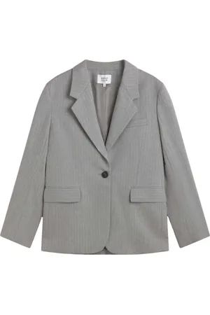Maison Kitsuné Femme, Vestes, Gris, Taille: 36 FR Veste Tailleur Rayée