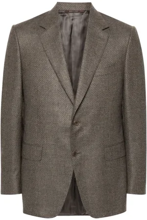 CANALI Homme, Vestes, Brun, Taille: XL Blazer en Laine Multicolore à Revers Cranté