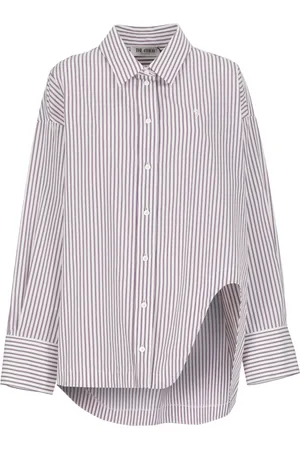 The Attico Femme, Blouses et Chemises, Violet, Taille: 38 FR Chemise en coton à rayures violettes