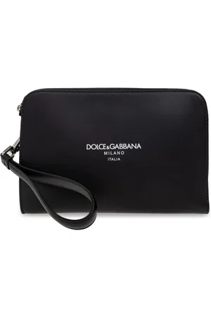 Dolce & Gabbana Homme, Sacs, Noir, Taille: ONE Size Élégant Sac Pochette en Cuir Nero