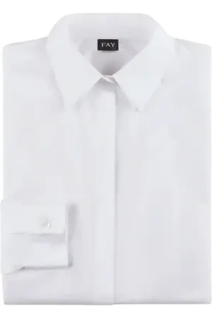 FAY Femme, Blouses et Chemises, Blanc, Taille: 44 FR Chemise blanche à manches longues