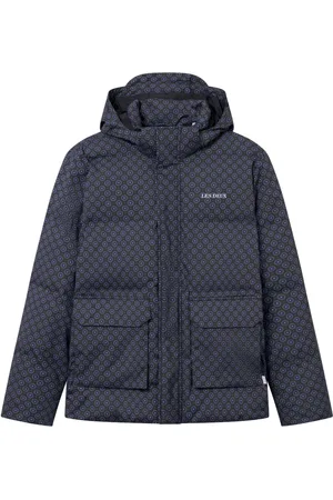 Les Deux Homme, Vestes, Bleu, Taille: M Veste Puffer Montreal AOP