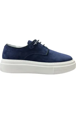 Paciotti Homme, Chaussures, Bleu, Taille: 43 EU Baskets en Daim Bleu avec Détails Argentés
