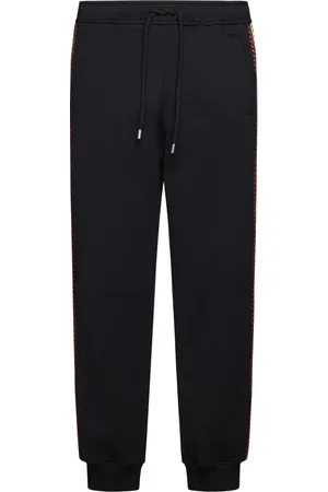 Lanvin Homme, Pantalons, Noir, Taille: XS Pantalon de survêtement noir en jersey avec détails rayés