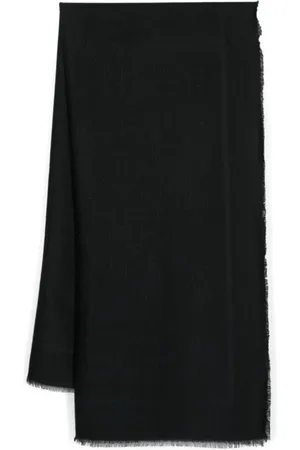 Elisabetta Franchi Femme, Accessoires, Noir, Taille: ONE Size Écharpe Jacquard Logo Noir Style Enveloppant