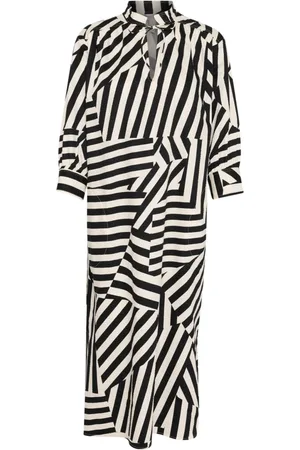 Part Two Femme, Robes, Multicolore, Taille: 46 FR Robe Chemise à Rayures Déstructurées
