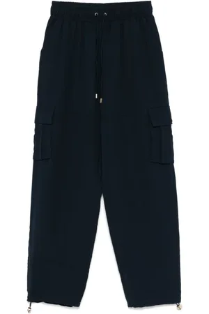 Liu Jo Femme, Pantalons, Bleu, Taille: 36 FR Pantalon Cargo à Cordon de Serrage