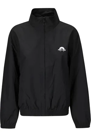 Marine Serre Femme, Vestes, Noir, Taille: 36 FR Veste de survêtement sport en nylon