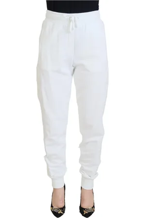 Dolce & Gabbana Femme, Pantalons, Blanc, Taille: 36 FR Pantalons de survêtement
