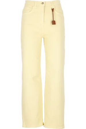 Elisabetta Franchi Femme, Jeans, Jaune, Taille: W29 Jean en coton jaune avec passants de ceinture