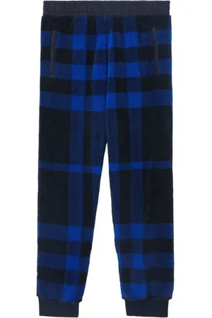 Burberry Homme, Pantalons, Bleu, Taille: L Pantalon de survêtement en molleton à carreaux Dimitri
