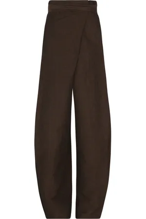Cortana Femme, Pantalons, Brun, Taille: 46 FR Pantalon Enveloppant Jacquard Rayé
