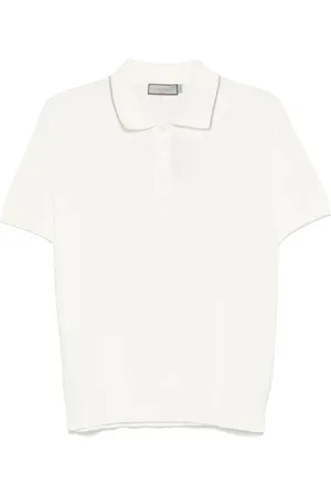 CANALI Homme, Tops, Blanc, Taille: M Polo en maille fine