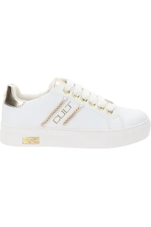 Cult Femme, Chaussures, Blanc, Taille: 37 EU Baskets en similicuir pour femme